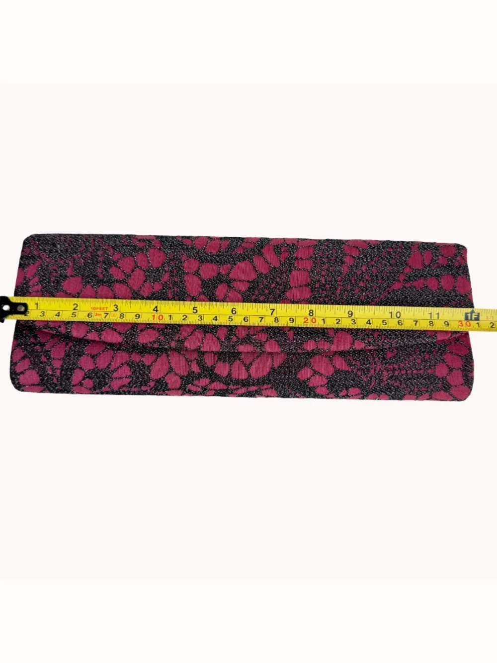Vintage Pink Black Fabric Clutch Evening Bag Wedding Purse Formal Party Makeup